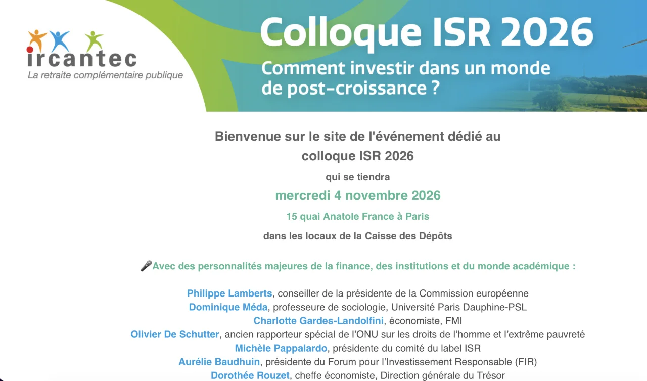 Colloque ISR Ircantec : Comment investir dans un monde de post-croissance ?