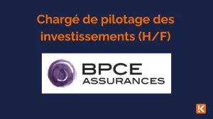 BPCE Vie recherche un chargé de pilotage des investissements (H/F)